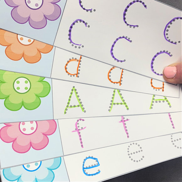 flower letter tracing activity for preschool and kindergarten