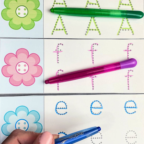 flower letter tracing activity for preschool and kindergarten