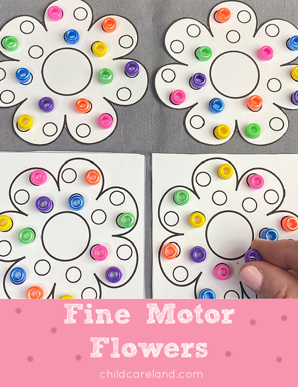 fine motor flower activity for preschool and kindergarten