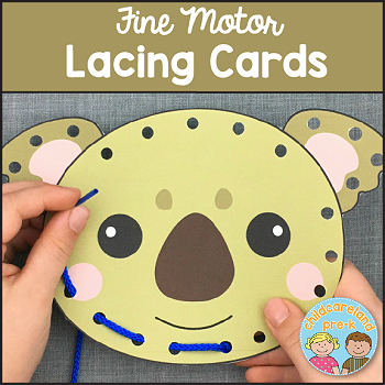 fine motor lacing cards download for preschool and kindergarten