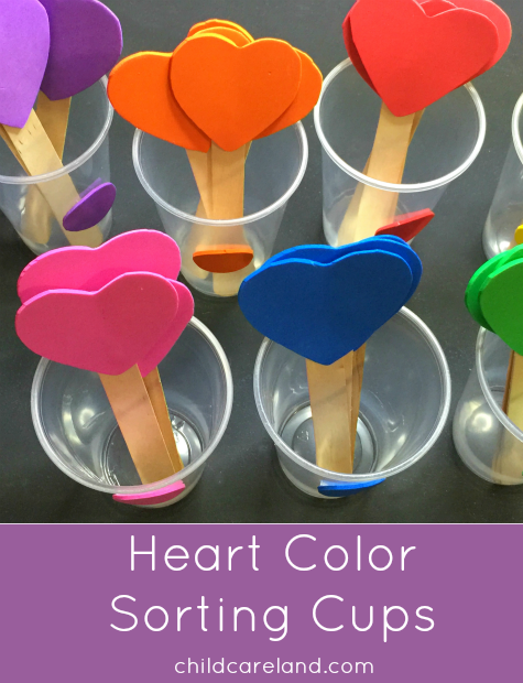 Heart Color Sorting Cups For Preschool and Kindergarten Color Recognition and Fine Motor Develpment