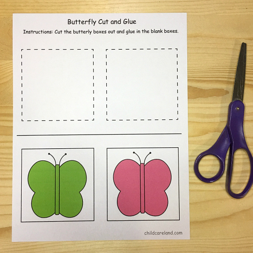 Butterfly Scissor Skills Activity - Toddler at Play