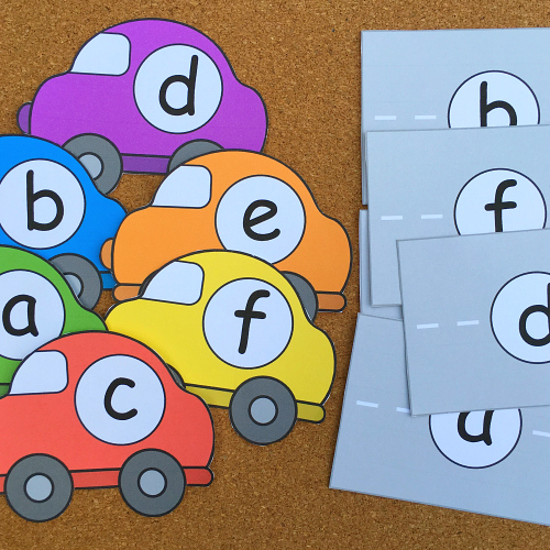 car letter match for preschool and kindergarten