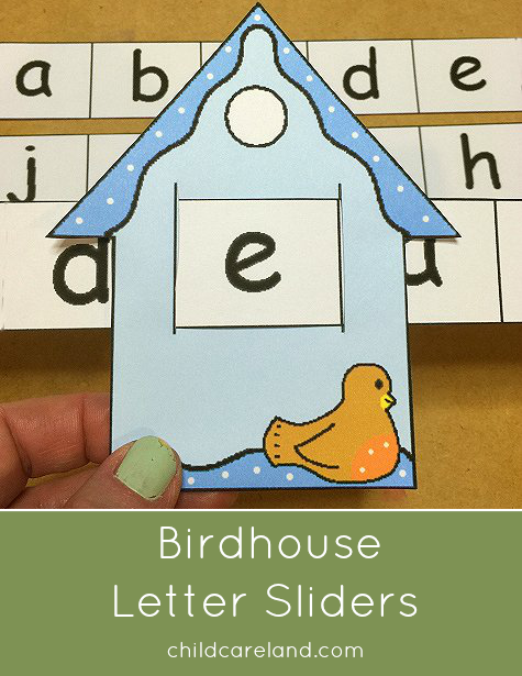 Birdhouse Letter Sliders For Preschool and Kindergarten