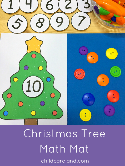 christmas tree math mat for preschool and kindergarten