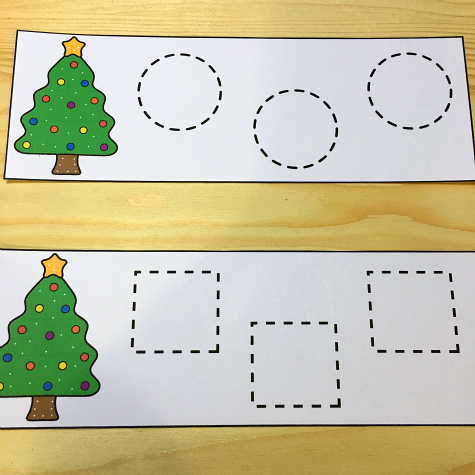 christmas tree shape tracing for preschool and kindergarten