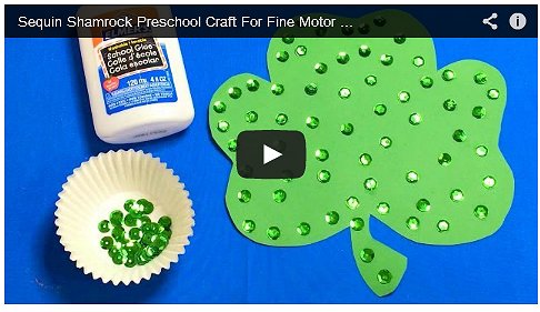 Sequin Shamrock Art and Fine Motor Project For Preschool and Kindergarten