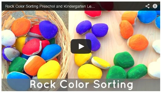 Color Sorting Rocks Preschool Activity
