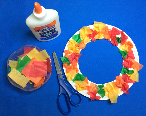 Tissue Paper Wreath Craft - Toddler at Play