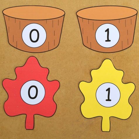 fall leaves number match for preschool and kindergarten