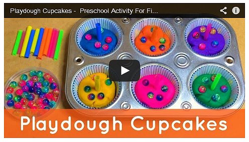 Playdough Cupcakes Fine Motor and Sensory Activity Preschool Activity