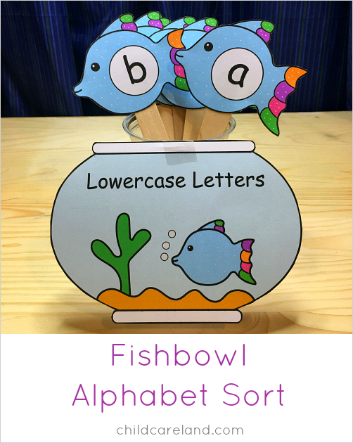 fishbowl alphabet sort for preschool and kindergarten