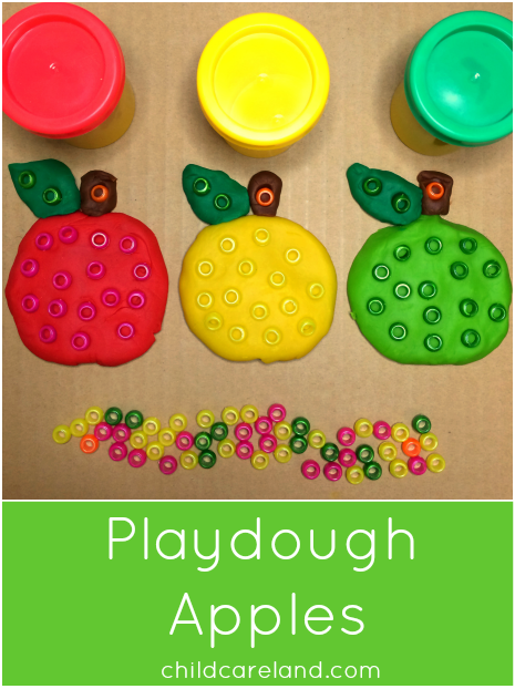 Playdough Apples For Preschool and Kindergarten Fine Motor Development