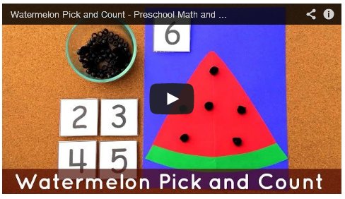 Watermelon Pick and Count Preschool Math and Fine Motor Development Activity