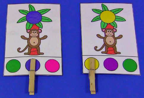 Chicka Chicka Boom Boom Color Clothespin Cards Preschool and Kindergarten Activity