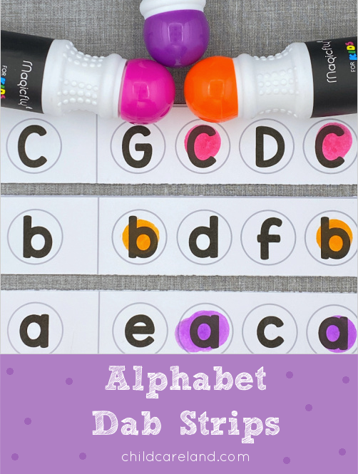 alphabet dab strips for preschool and kindergarten