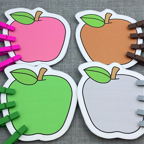 fine motor apple color clip for preschool and kindergarten