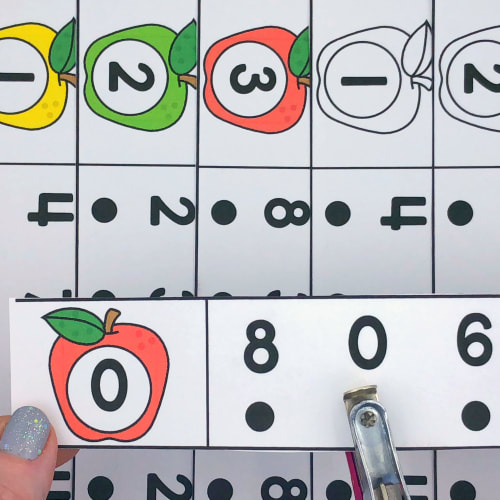 apple number punch strips for preschool and kindergarten
