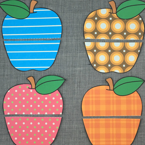 apple color and pattern puzzles for preschool and kindergarten