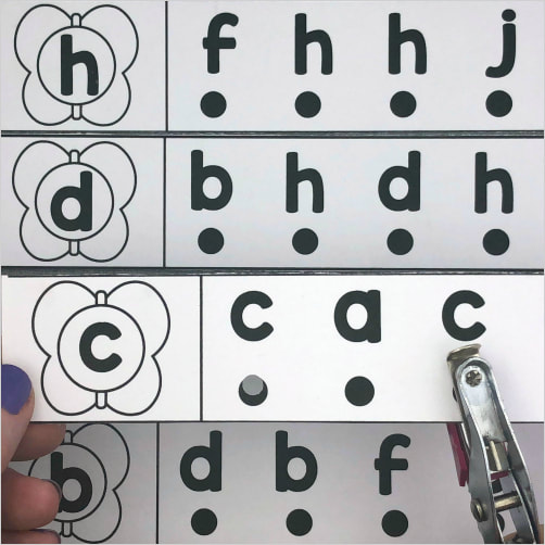 butterfly alphabet punch for preschool and kindergarten