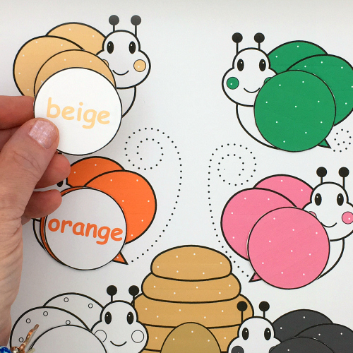 bumble bee color match for preschool and kindergarten