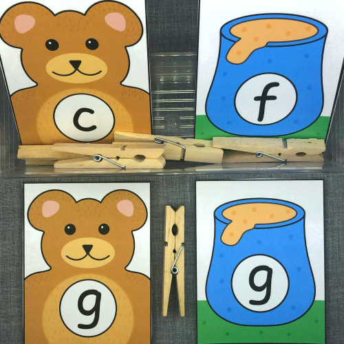 teddy bear alphabet match for preschool and kindergarten