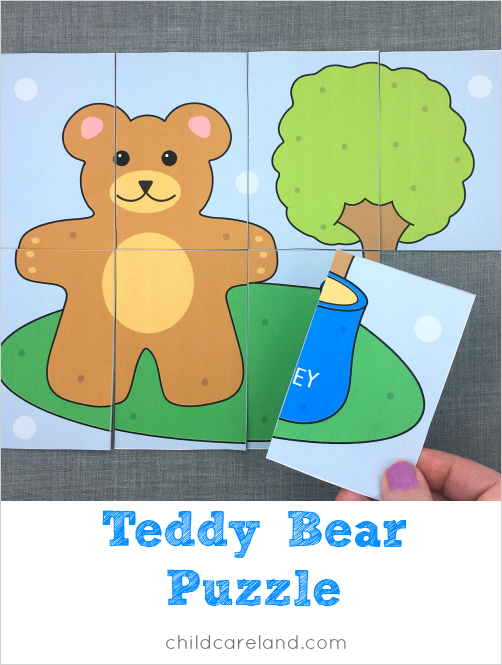 teddy bear puzzle for preschool and kindergarten