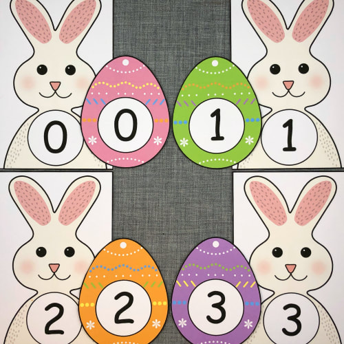 bunny number match for preschool and kindergarten