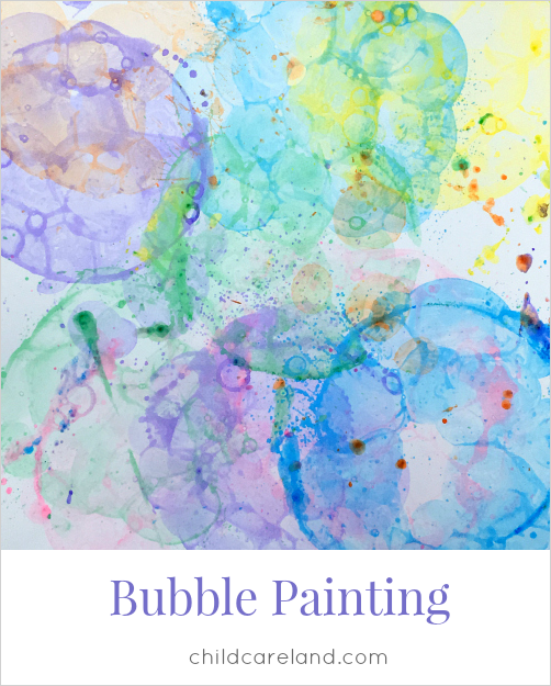 bubble painting for preschool art and kindergarten