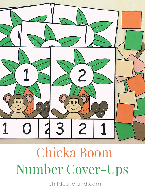 chicka chicka boom boom number cover-ups for preschool and kindergarten