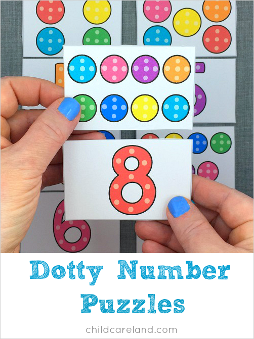dotty number puzzles for preschool and kindergarten