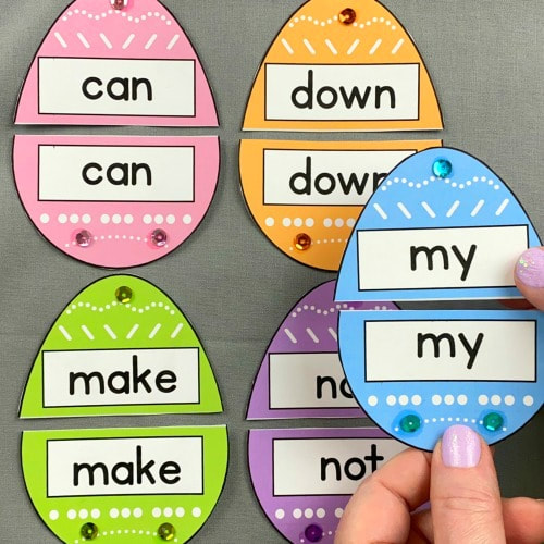 egg sight word puzzles