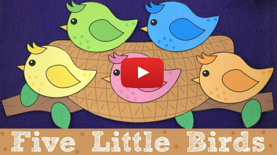 five little birds circle time felt board story for preschool and kindergarten