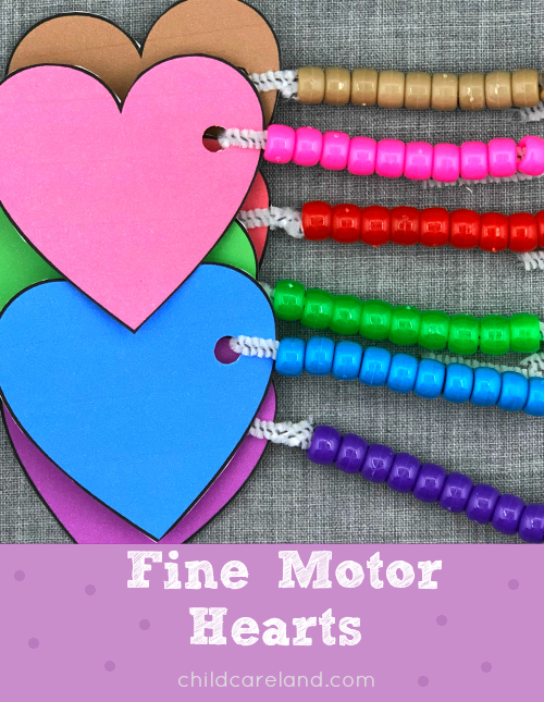 fine motor hearts lacing activity for preschool and kindergarten