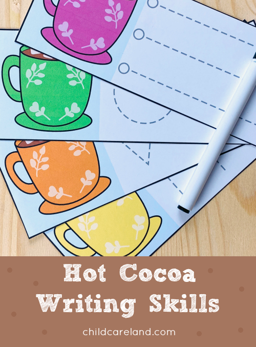 hot cocoa writing skills for preschool and kindergarten