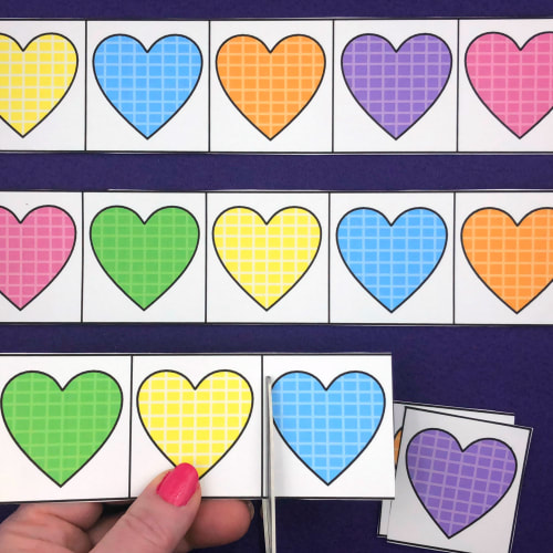 heart cutting strips for preschool and kindergarten