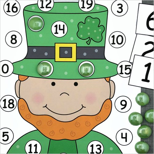 leprechaun number pick and cover for preschool and kindergarten
