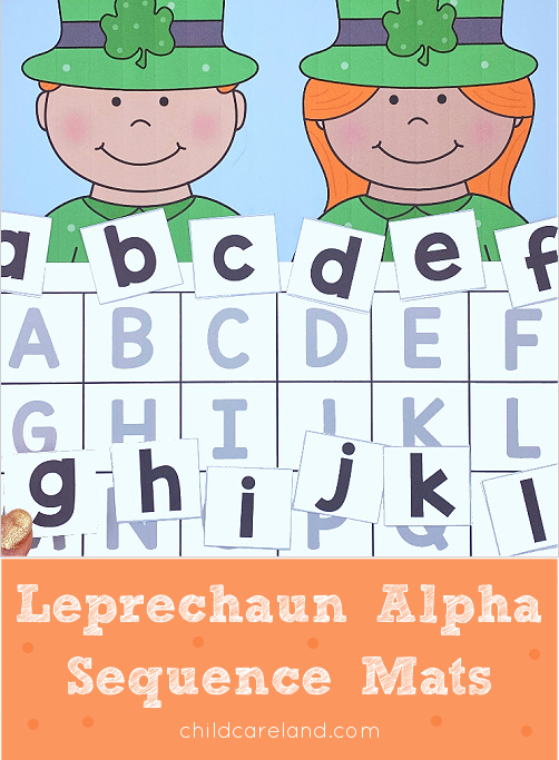 leprechaun alpha sequence mat for preschool and kindergarten