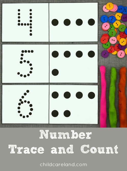 number trace and count for preschool and kindergarten