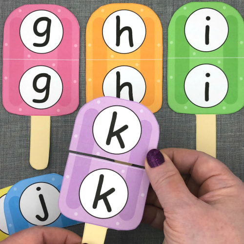 popsicle letter puzzles for preschool and kindergarten
