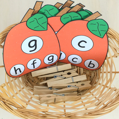 pumpkin alphabet clip for preschool and kindergarten