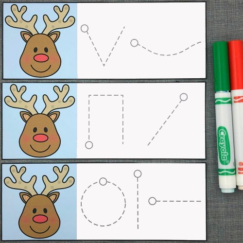 reindeer writing skills for preschool and kindergarten