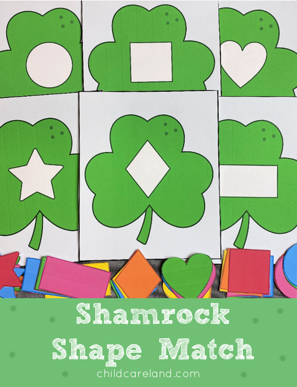 shamrock shape match for preschool and kindergarten