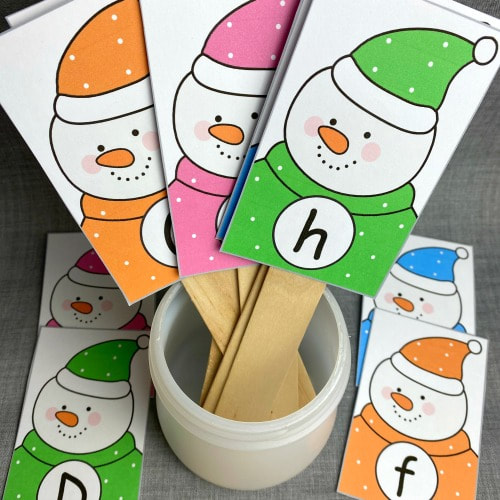 snowman letter sequence for preschool and kindergarten
