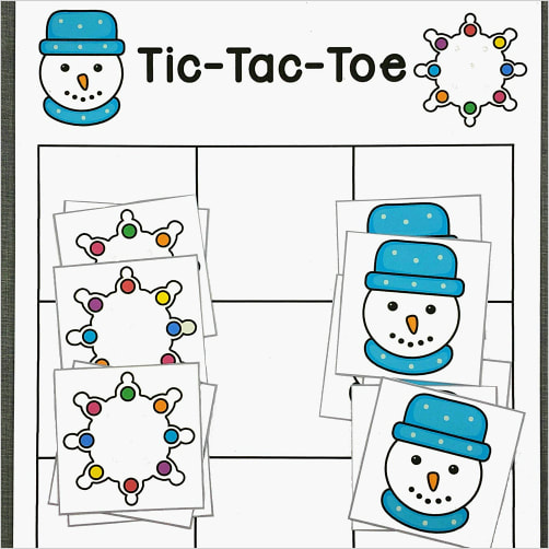 snowman tic-tac-toe for preschool and kindergarten