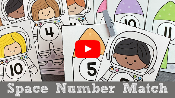 space number match math activity for preschool and kindergarten