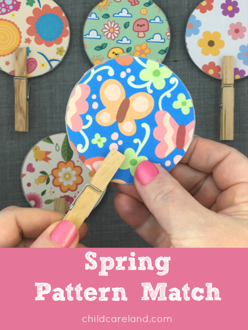 spring pattern match for preschool and kindergarten