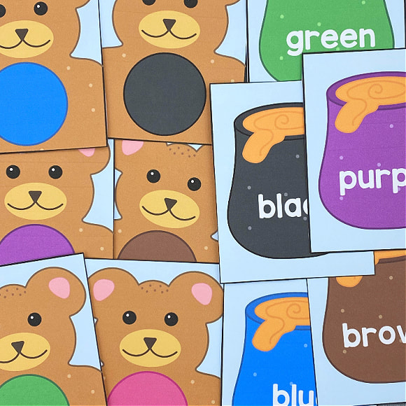 teddy bear color match for preschool and kindergarten