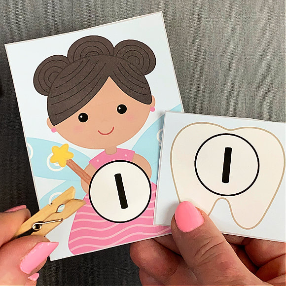 tooth fairy number match for preschool and kindergarten