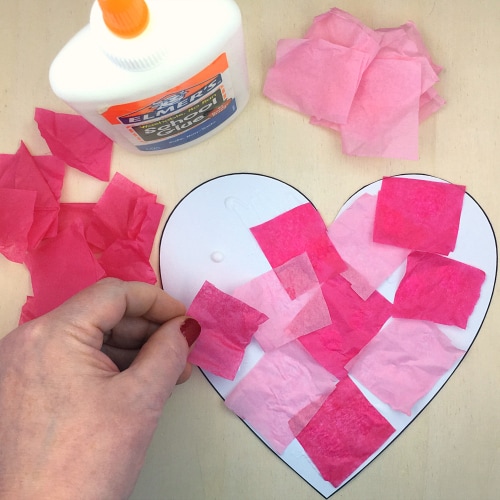 tissue paper heart